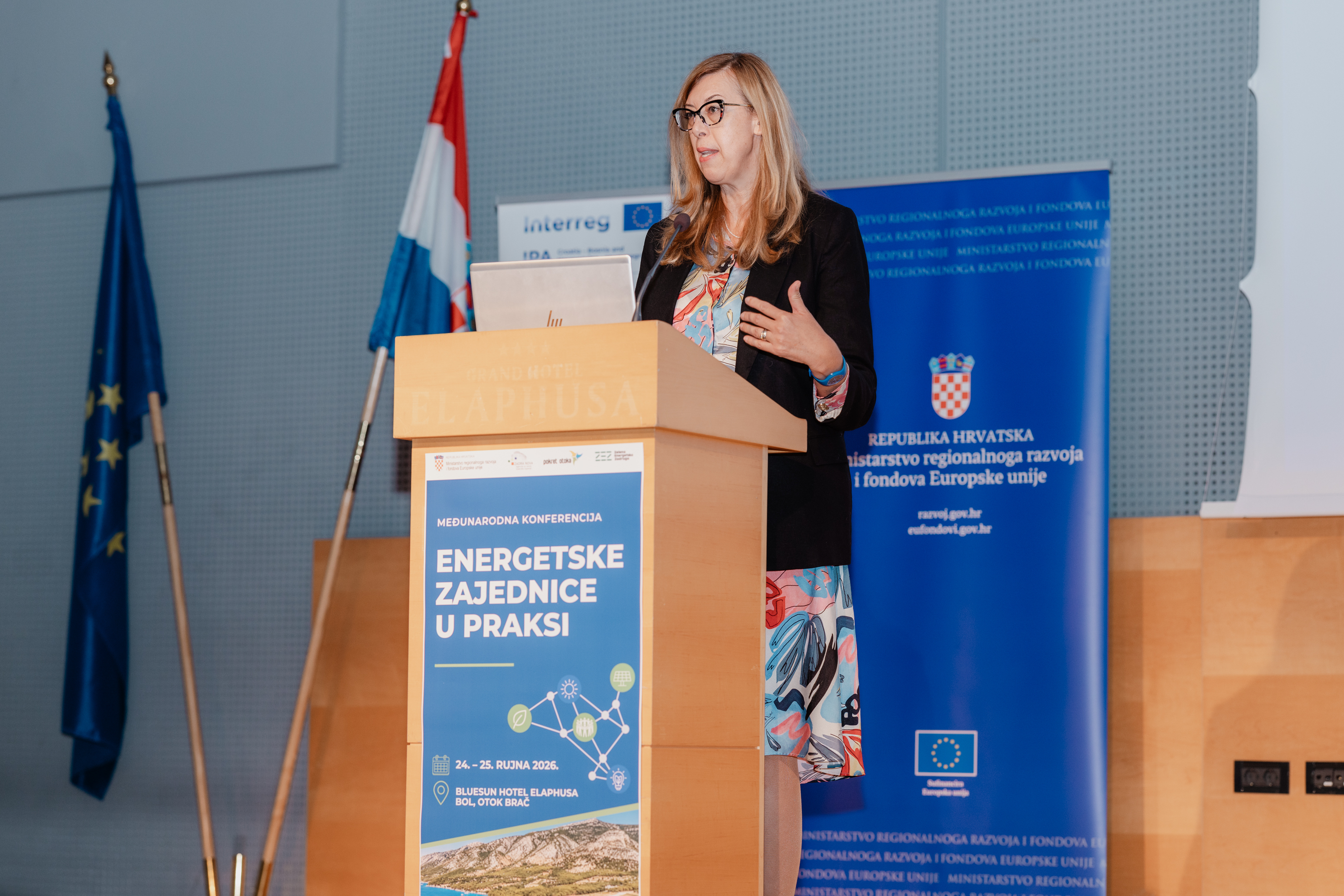 Aida Liha Matejiček from the European Commission’s Directorate-General for Regional and Urban Policy (DG REGIO) photos source: Energy Communities in Practice International Conference, Bol on Brač, 24-25.9.2026.